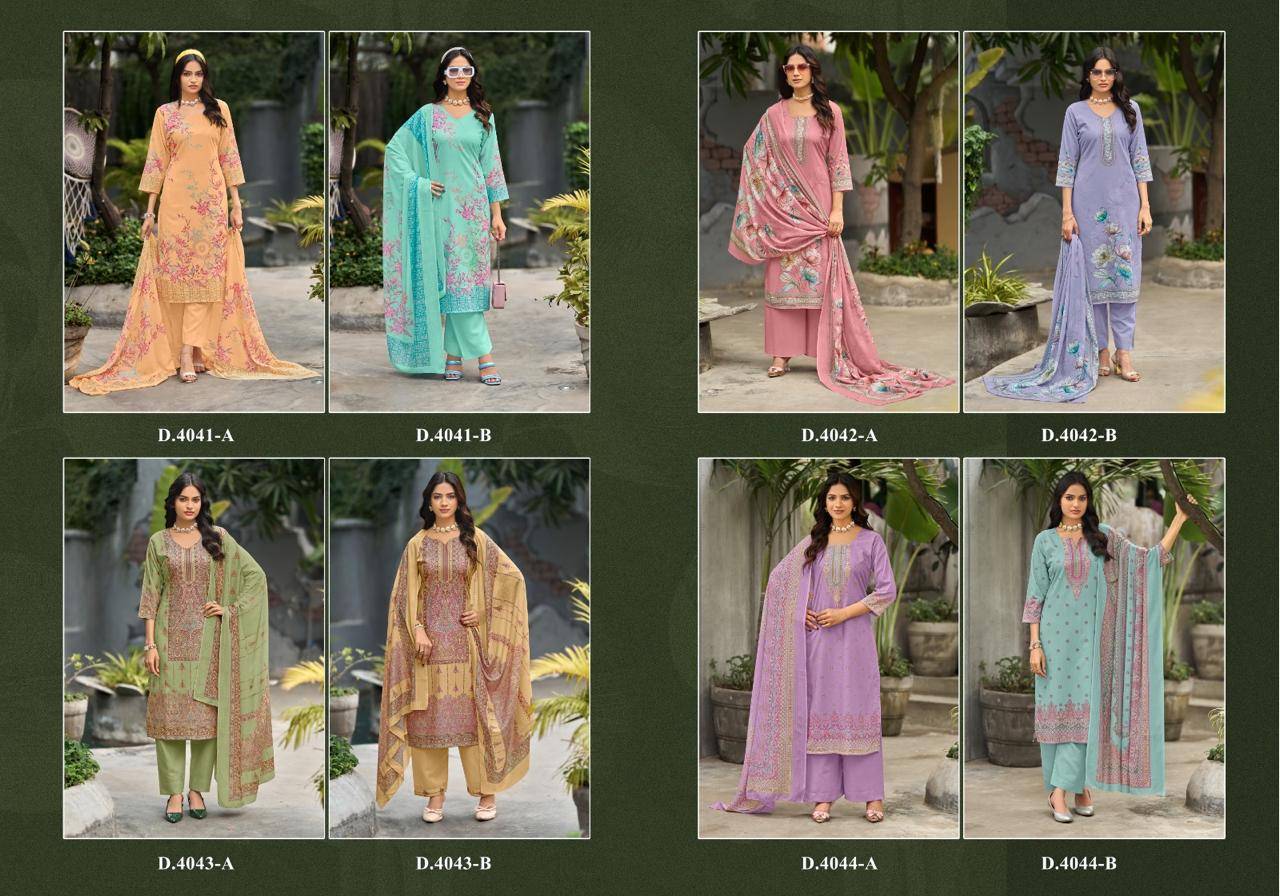  AMAYA By RIVAA 4041A to 4044B Series Beautiful Pakistani Suits Colorful Stylish Fancy Casual Wear Cotton Digital Print Dresses At Wholesale Price